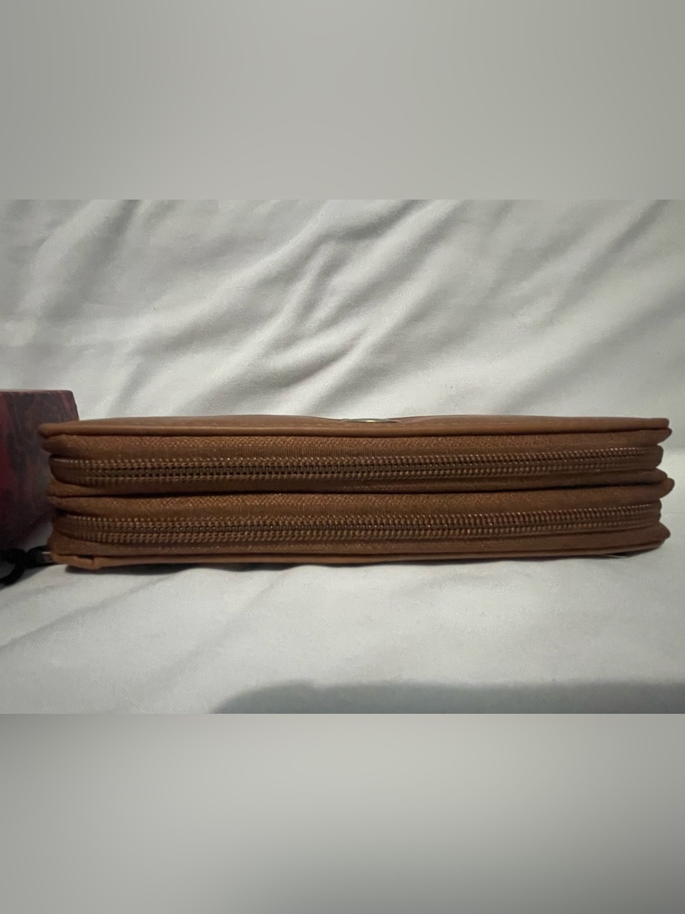 ✨Stone Mountain Leather Nubuck Tan/Brown Double Zip Around Wallet✨ - Picture 4 of 9